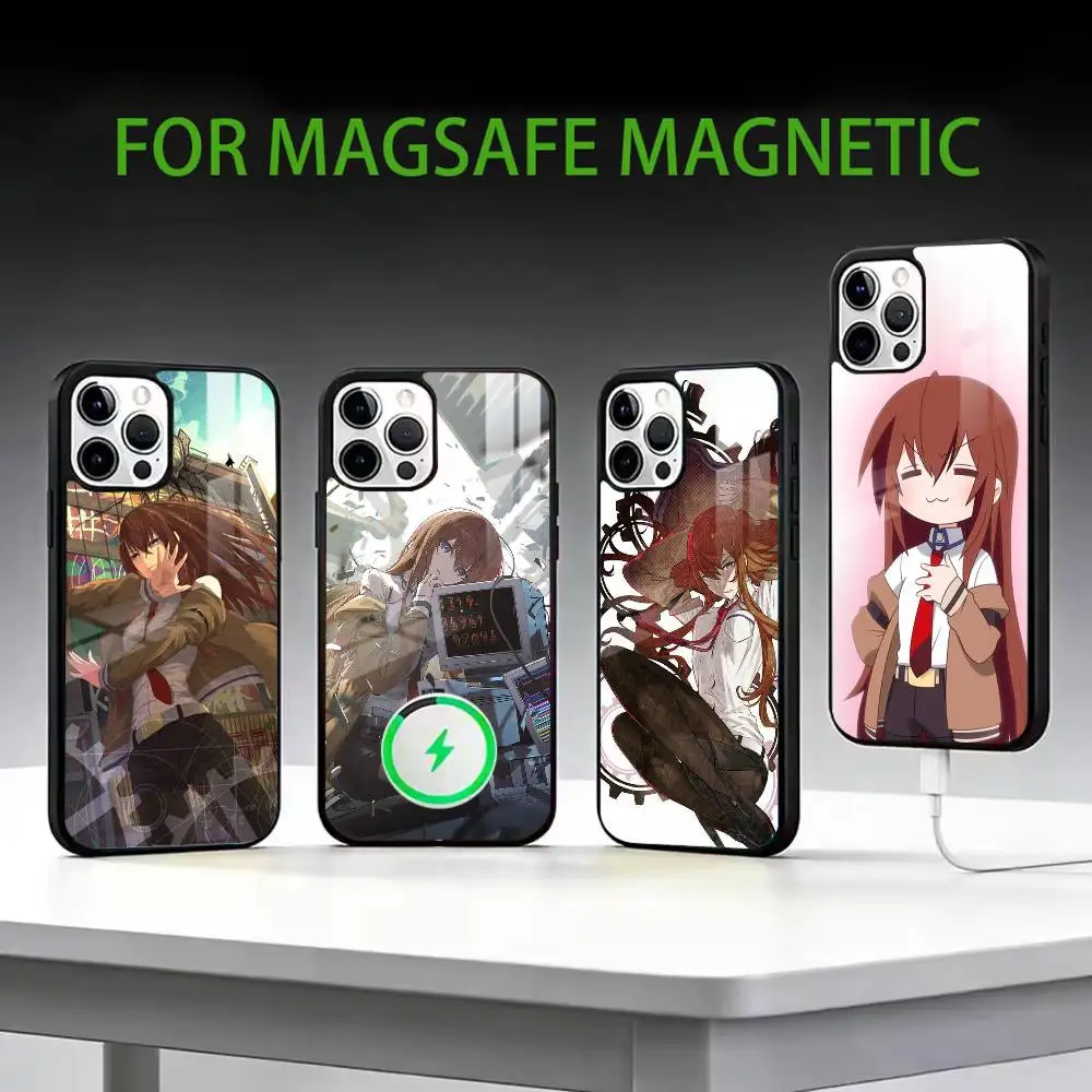 

K-Kurisu M-STEINS GATE Makise-KM Phone Case For iPhone17,16,15,14,13,12,11 Plus,Pro Max Magnetic For Magsafe Wireless Charging