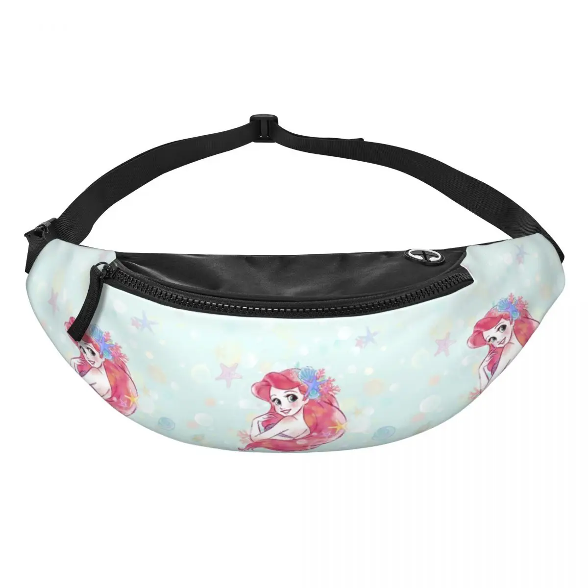 

Custom The Little Anime M-Mermaid Fanny Pack Women Men Crossbody Waist Bag for Traveling Phone Money Pouch