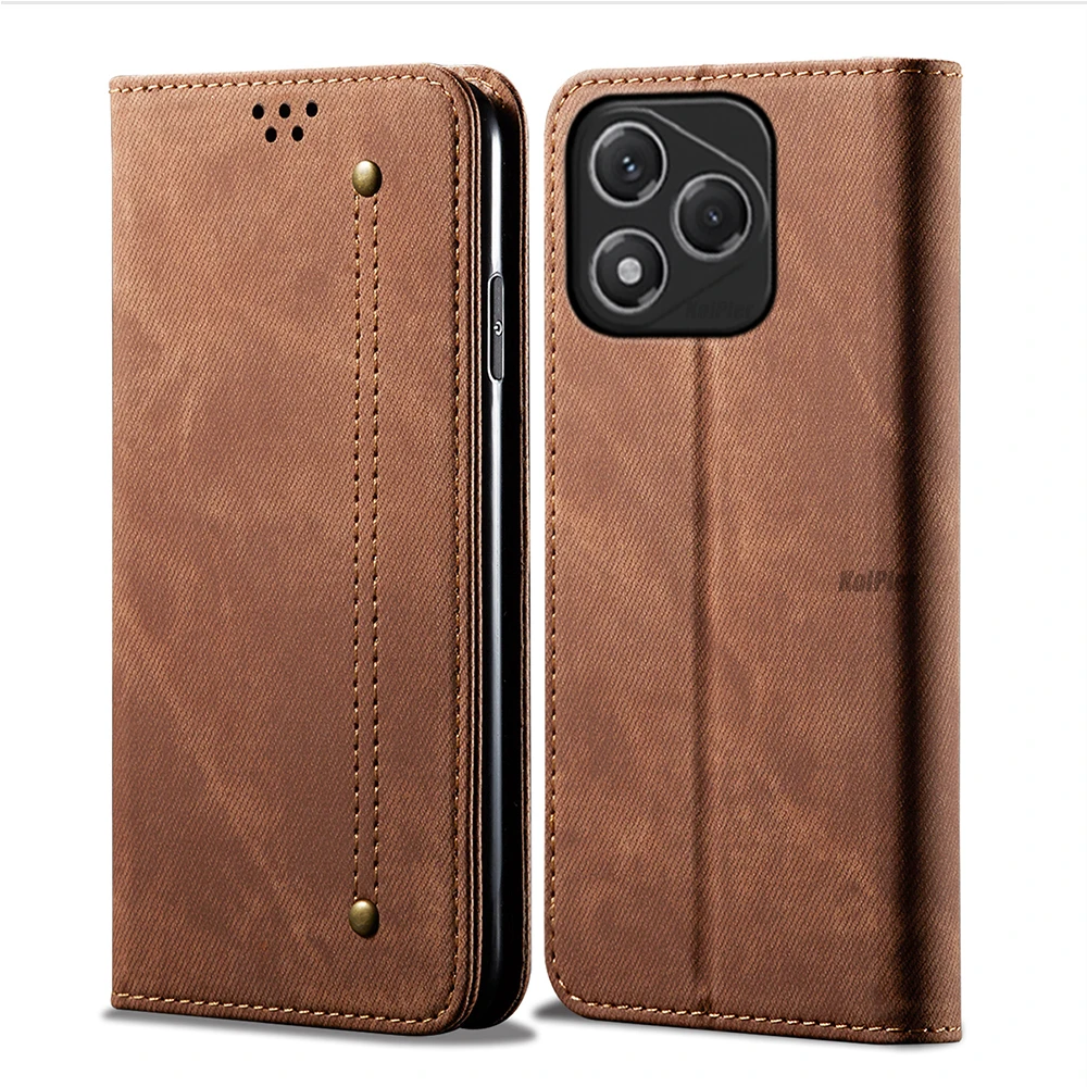 

Luxury Leather Flip Wallet Case For HONOR 400 Lite Card Slot Stand Magnetic Cover For HONOR 400Lite Ultra Denim Texture Bag