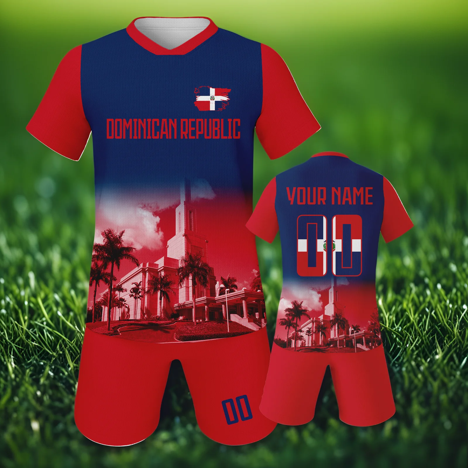 Children Football Team Training Uniforms Kids Dominican Republic Soccer Jersey Quick-drying Boy Girl Shirt Sportswear Tracksuit