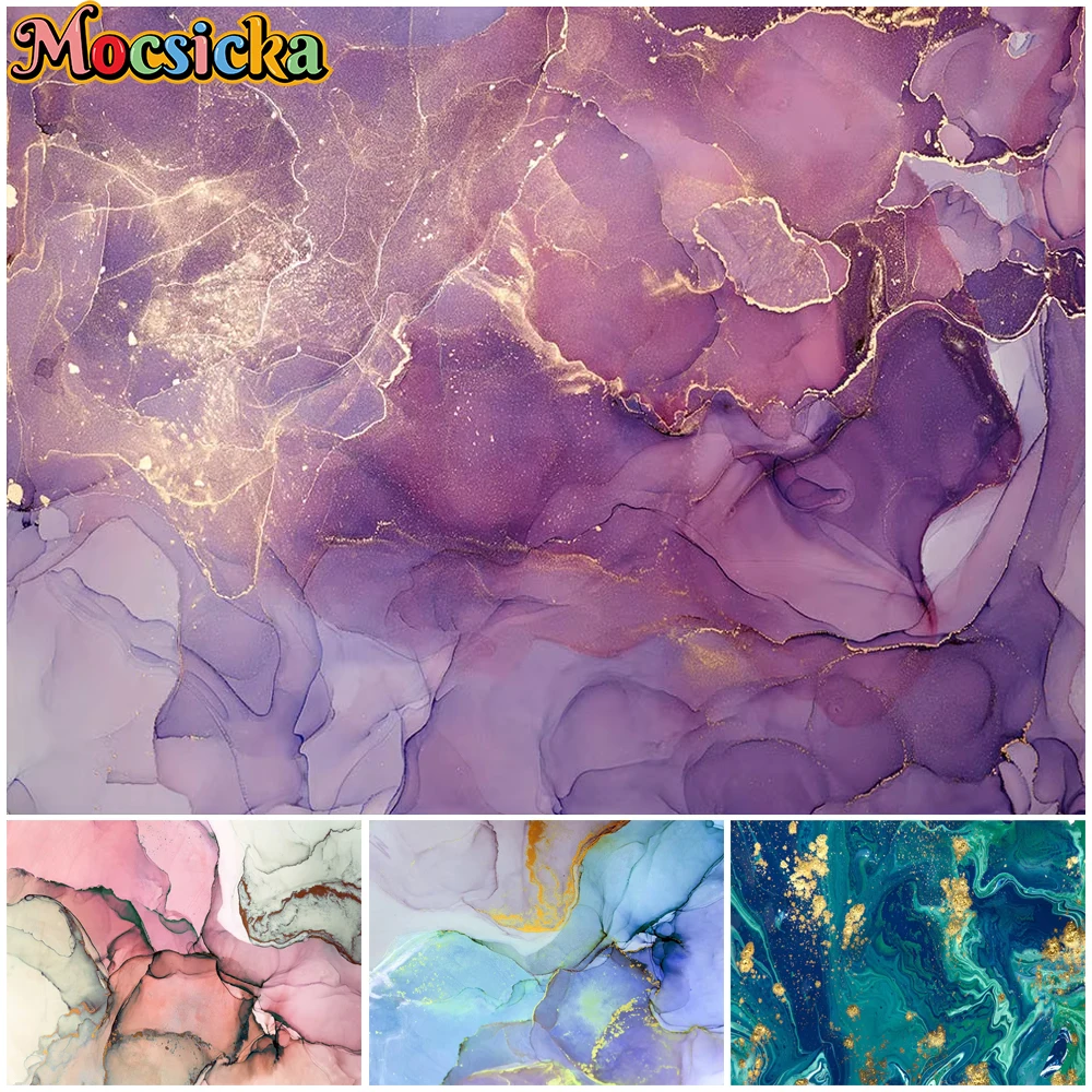 

Mocsicka Marble Backdrop Color Art Pattern Texture Abstract Gradient Decor Baby Portrait Photography Background Studio Photocall