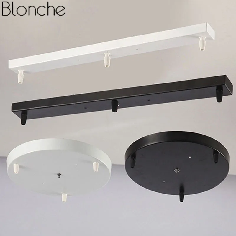 

50cm Round Ceiling Base Canopy Plate Vintage 4 Hole Ceiling Plate Fittings Round Lighting Accessories Black
