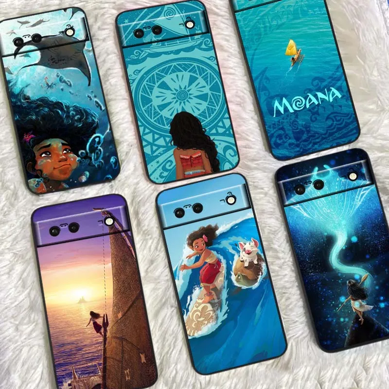 

Disney Moana Ocean film Phone Case For Google Pixel 9a 9 8A 8 7 7A 6 6A Pro XL 2024 5G Black Soft TPU Silicone Cover