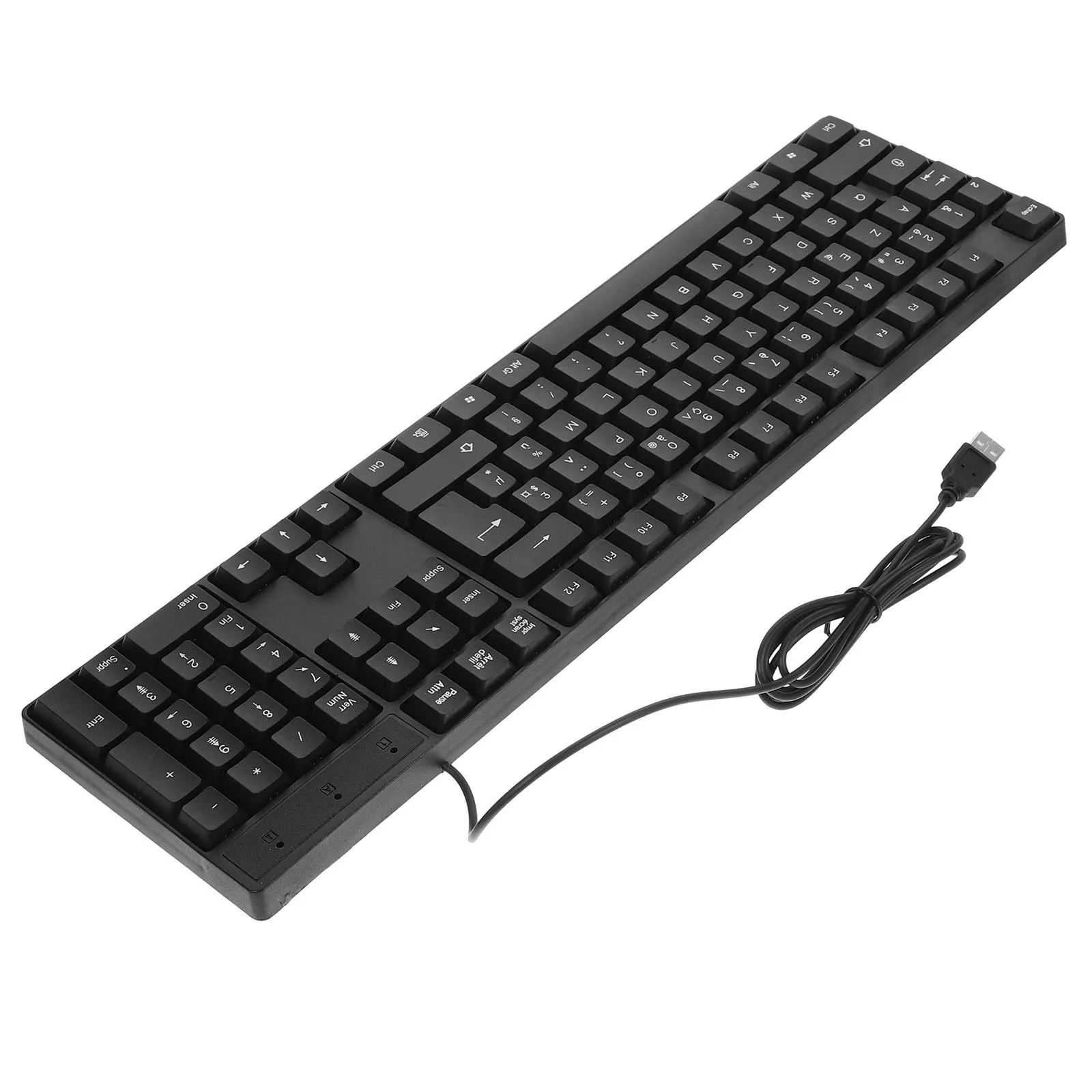 لوحة مفاتيح USB سلكية فرنسية كاملة الحجم لوحة مفاتيح إلكترونية لأجهزة الكمبيوتر المحمول المكتبية وألعاب الكمبيوتر المكتبية مع لوحة مفاتيح رقمية موثوقة #2
