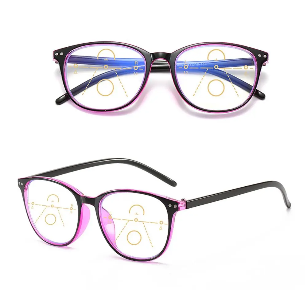 Lunettes d'ordinateur avec charnière à ressort, lunettes de lecture progressives multifocales bloquant la lumière bleue, lunettes pour femmes et hommes