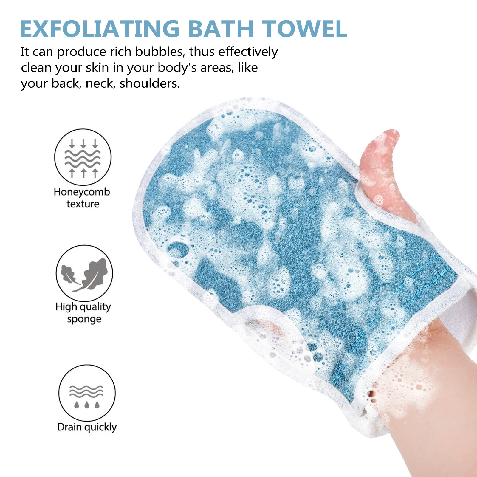 3 pezzi kit asciugamano scrubber per la schiena sfera da bagno esfoliante di alta qualità per il corpo pulizia profonda aree difficili da raggiungere strumento di lavaggio portatile