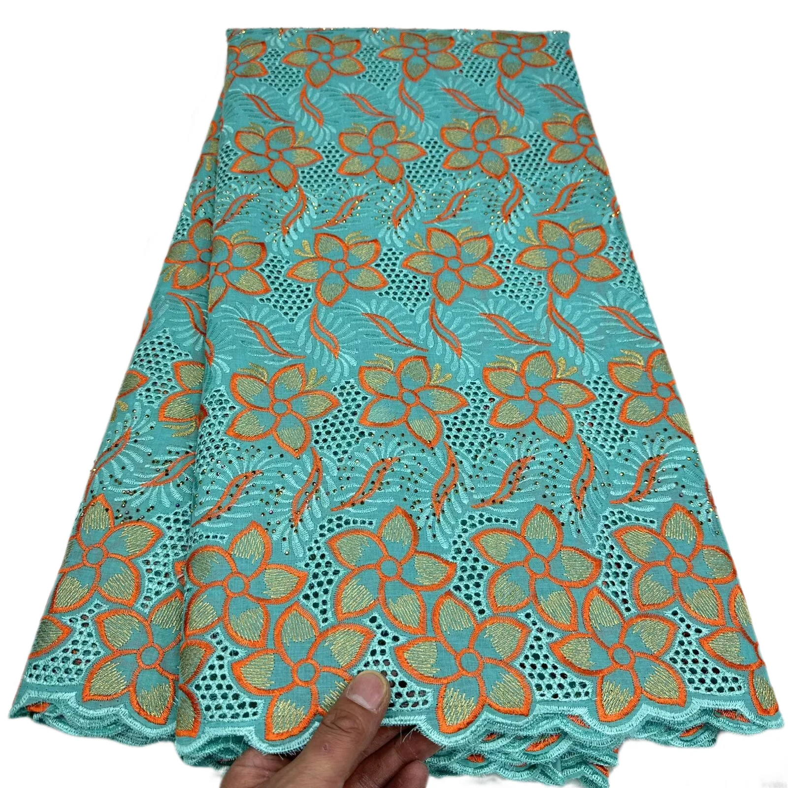 

Green Swiss Voile Lace Embroidered Austria 100% Cotton 2025 Dubai African Lace Fabric High Quality Swiss Lace Fabric For Wedding