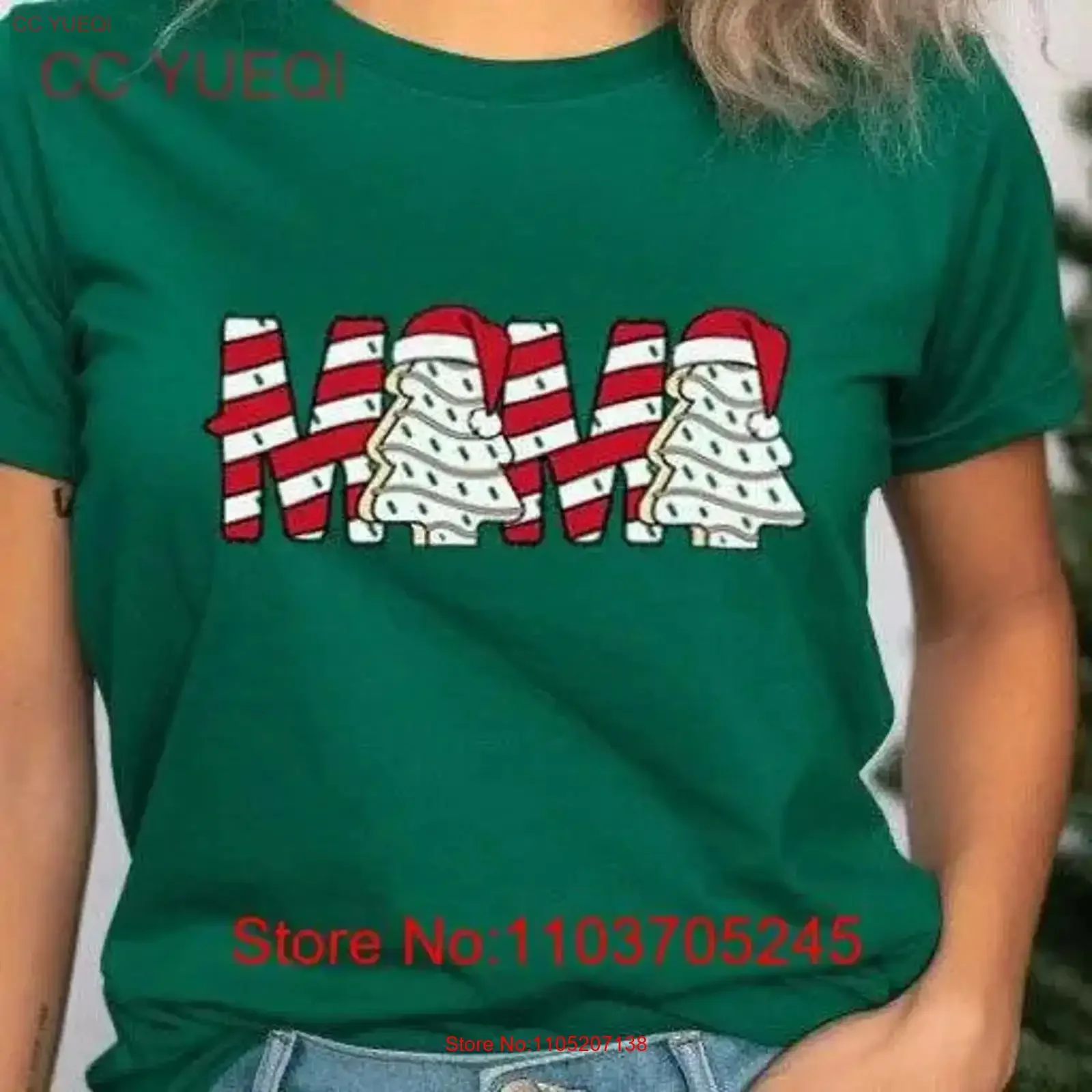 

Mama Christmas Tree Cake Holiday Humor Bella Canvas Crew Neck T Shirt DTF 50140 vintage Washed Soft designer clothes graphic