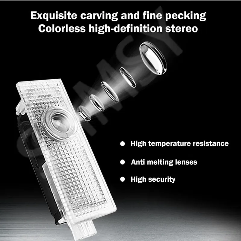 2Pcs Car Projector Door Emblem LED Lights Welcome Lamp For MINI R50 R52 R53 R56 R57 R58 R60 F55 F56 R5 R53 Works JCW Accessories