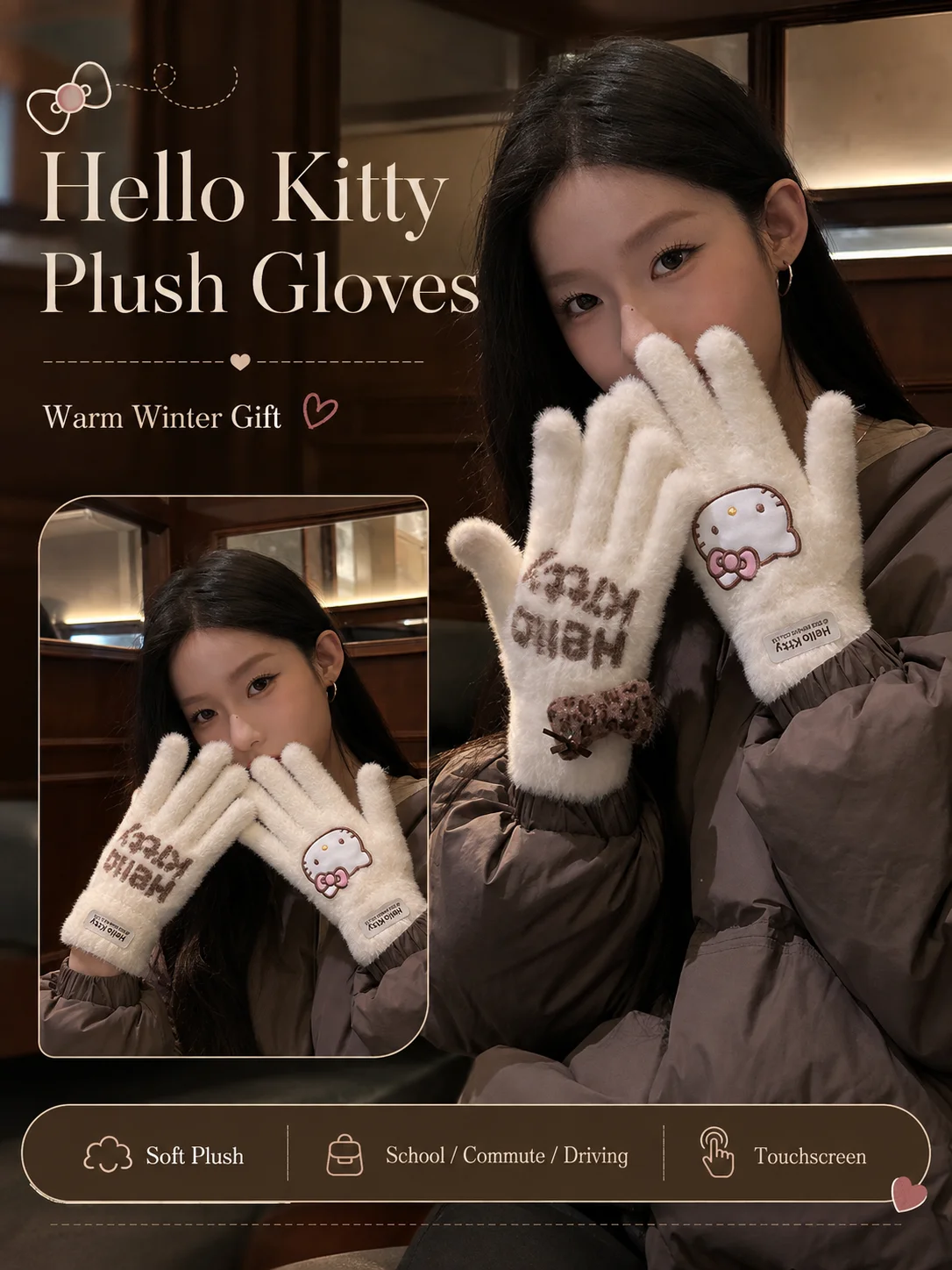Rękawiczki Sanrio Fuzzy na jes – Winter Clothing Drive recenzja i cena