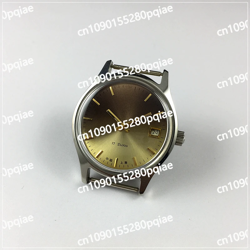 

Original Shanghai No.2 watch factory gem flower card single day calendar bar nail Tan face manual machine diameter 38mm