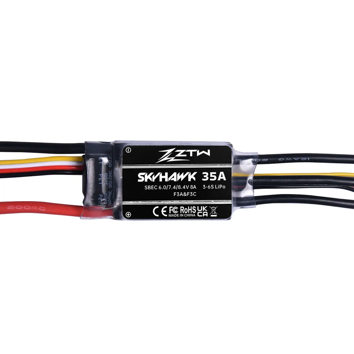 

ZTW Skyhawk 35A ESC 3-6S 6V/7.4V/8.4V SBEC 8A Brushless Speed Controller For RC Airplane 250-300 Class Helicopter Fixed-wing