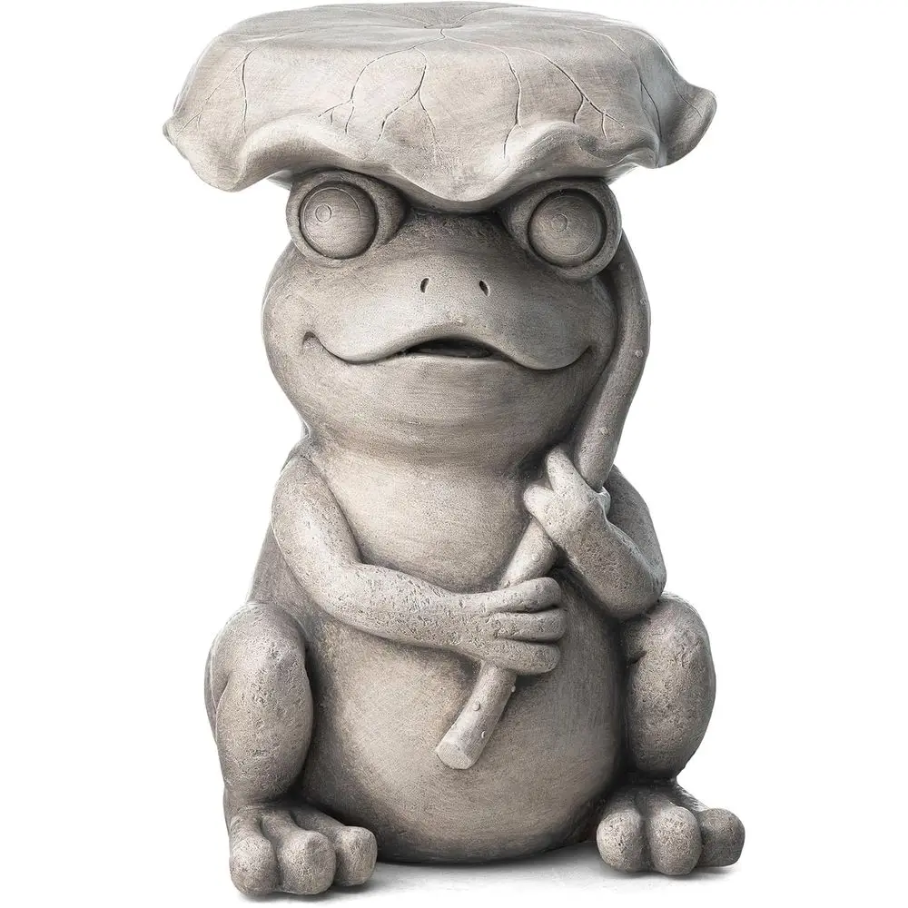 

Приставной столик на открытом воздухе, декоративный садовый табурет 19H и бетонный торцевой столик Lotus aux, круглая подставка для цветов с акцентом или для использования в помещении.