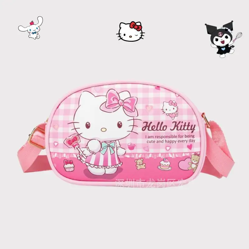 

Cartoon Kuromi Girls One-Shoulder Crossbody Bag Hello Kitty Sanrio Anime Kawaii Portable Travel Mobile Phone Storage Bag Fashion