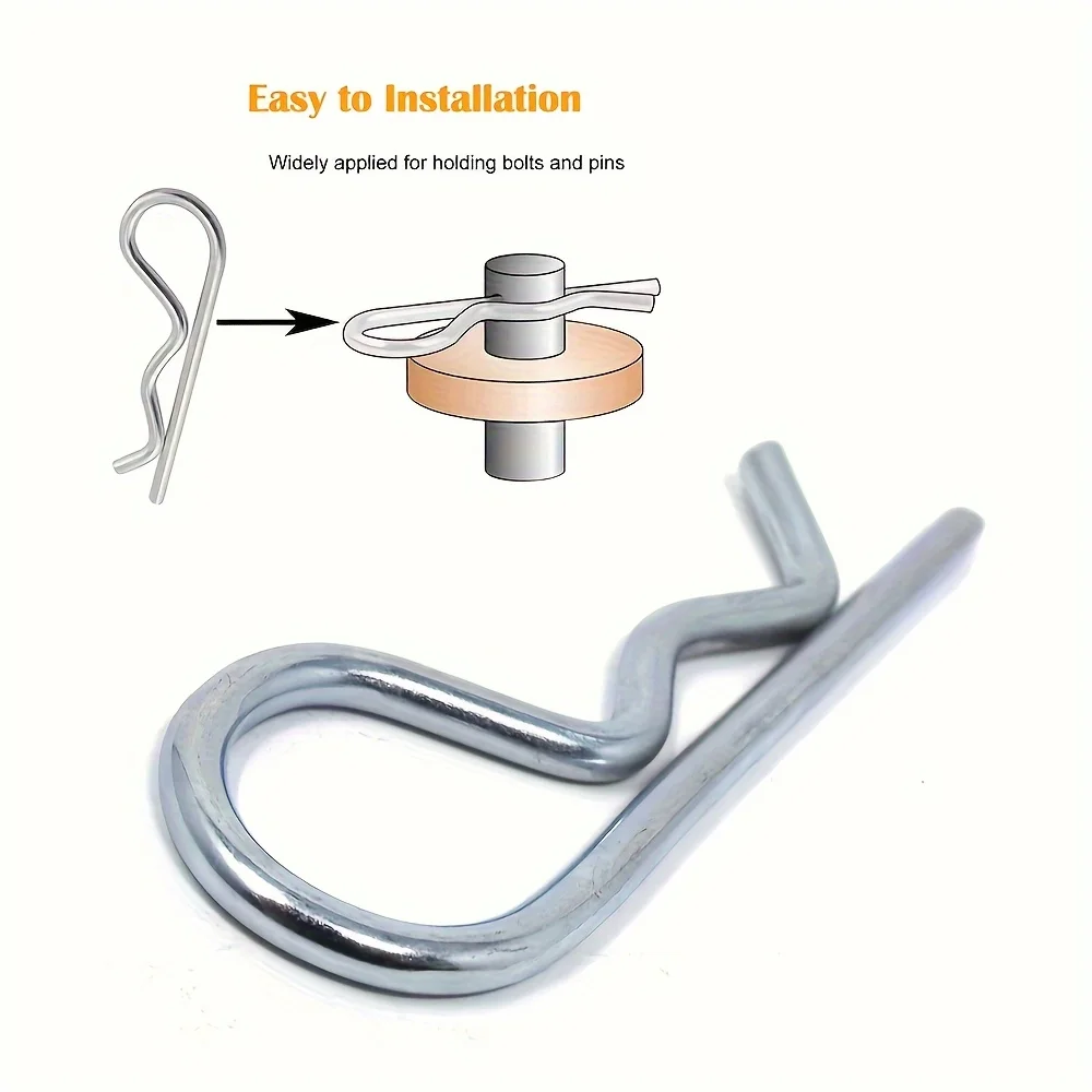 12PCS, 304 Stainless Steel Stool Nail R-Clip, Anti-Corrosion and Rust Proof, Industrial Fixed Trailer Locking System Accessories image 5