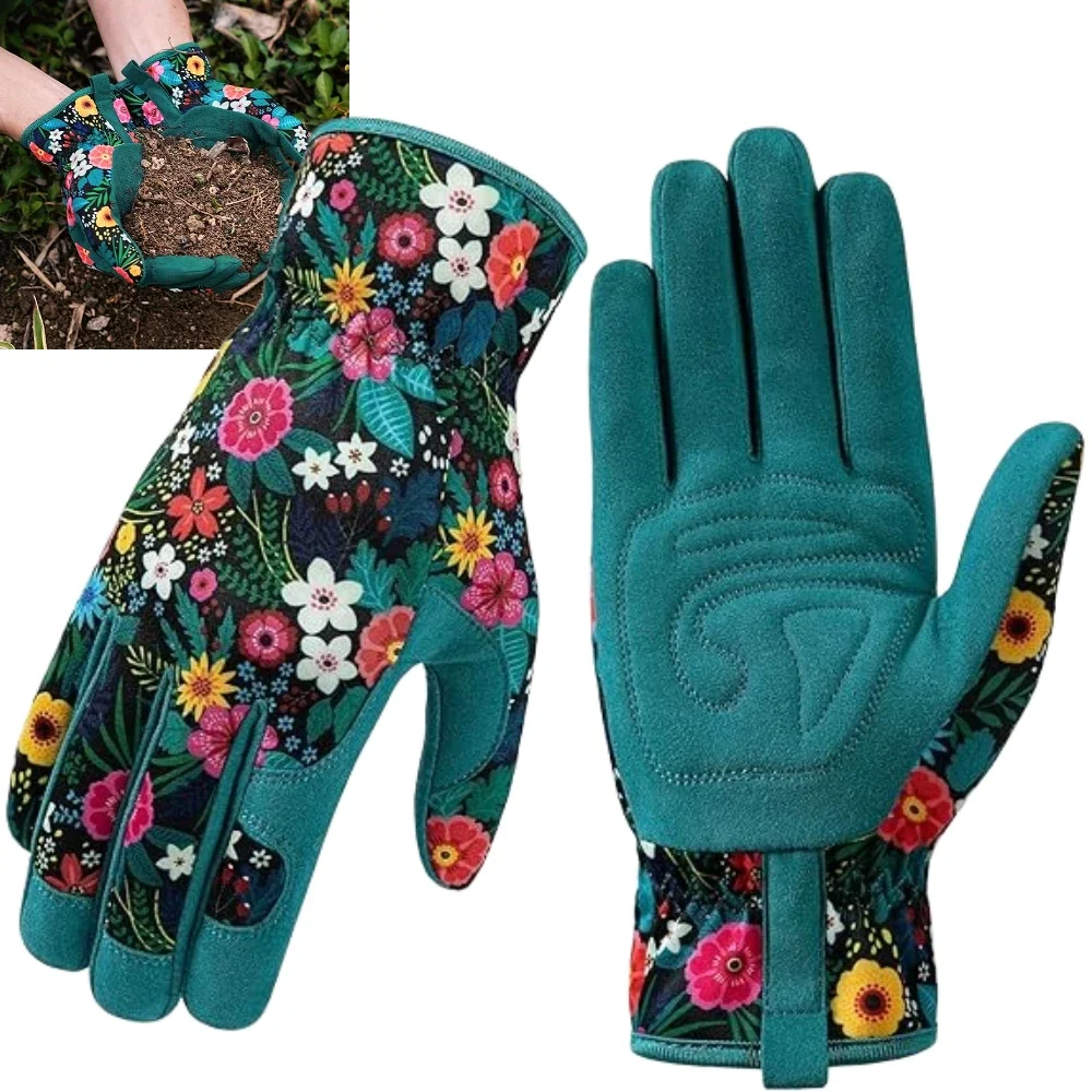 1PCS Gardening Gloves for Women Breathable leather Garden Gloves with Grip Thorn-Proof Puncture-Resistant Work Gloves