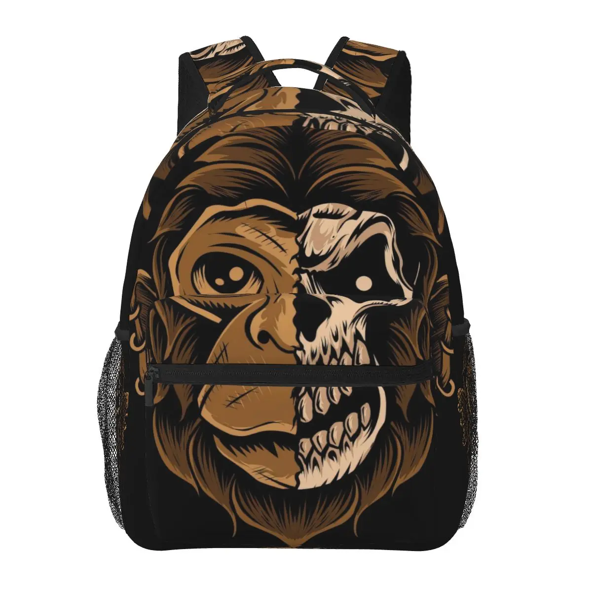 

Monkey Skull Head On Black Background Backpack for Girls Boys Travel RucksackBackpacks for Teenage school bag