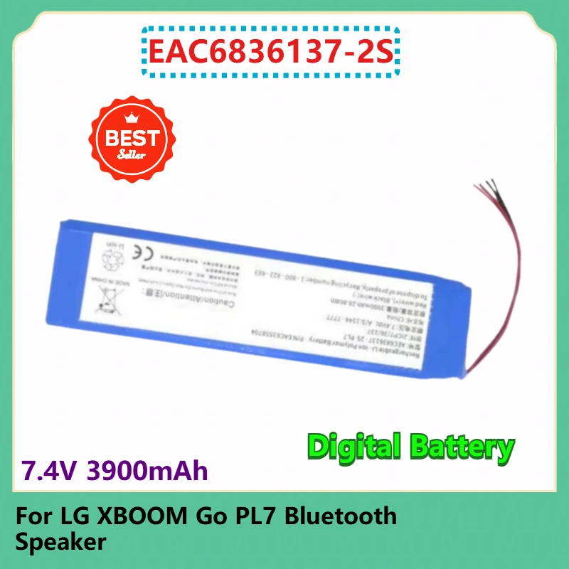 

EAC6836137-2S Replacement Digital Battery 7.4V 3900mAh For LG XBOOM Go PL7 Bluetooth Speaker Batteries