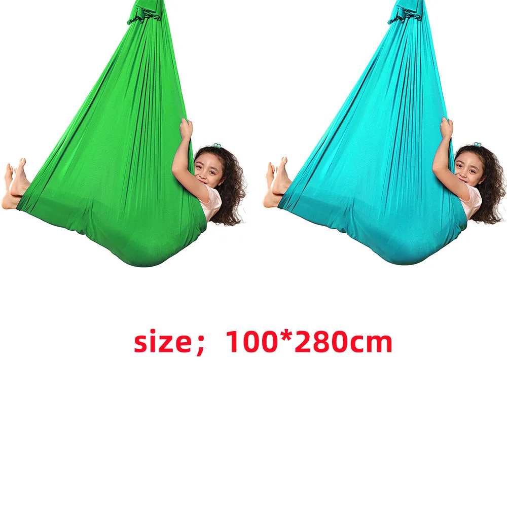 Hammock Yoga elástico ajustável para crianças, rede com alças de extensão, Mosquetões, Ferramenta Fitness, Swing Indoor e Outdoor, Toy Swing