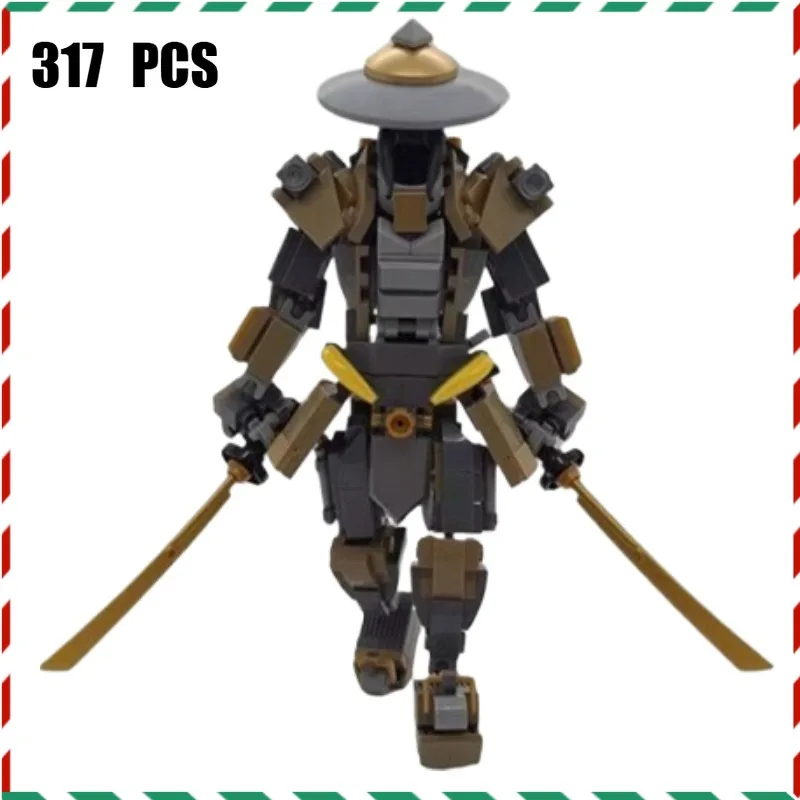 

MOC японский самурайский воин, набор строительных блоков-Ронин, модель истребителя, кирпичи, сделай сам, сборка, подарок для детей и взрослых