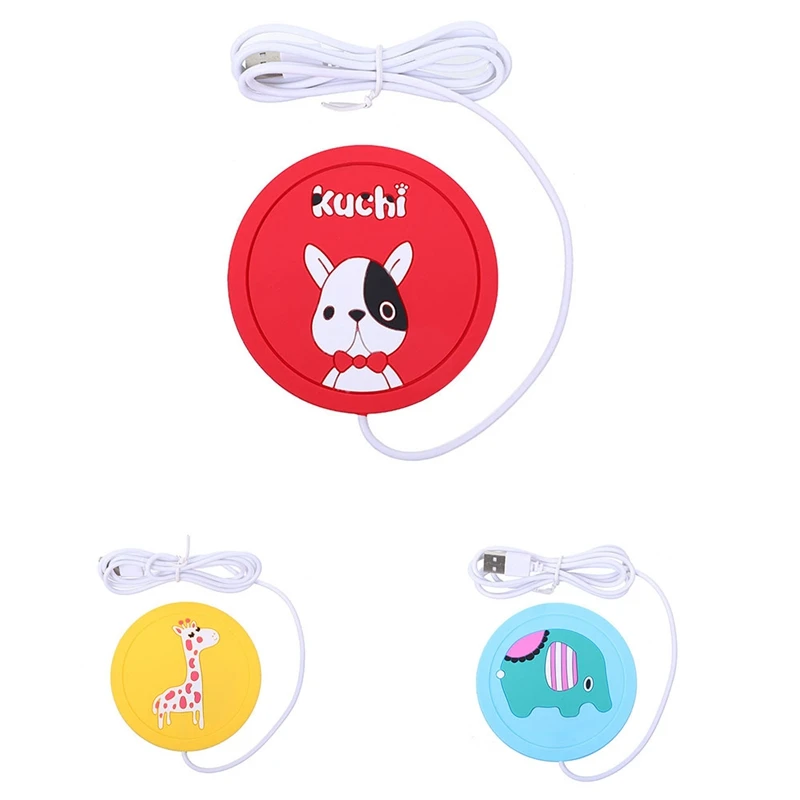 USB 만화 컵 워머 열 음료 머그잔 매트, 따뜻한 음료 히터 머그잔 코스터