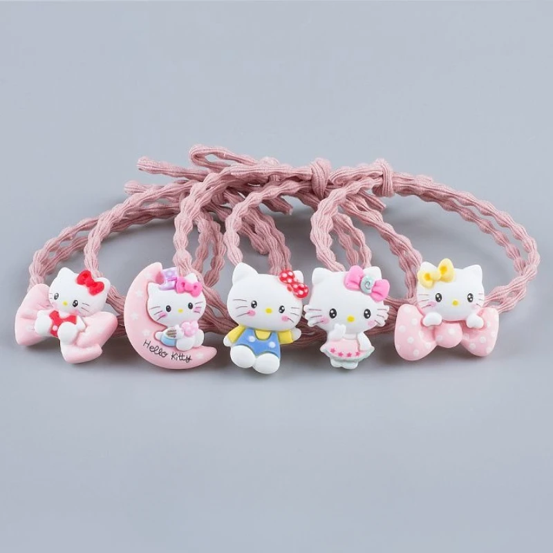 Sanrio Kawaii Hello Kitty 50th Anniversary Hair Band Girls Sweet Headband Cute Pink Elastic Hair Accessories Girlfriends Gift