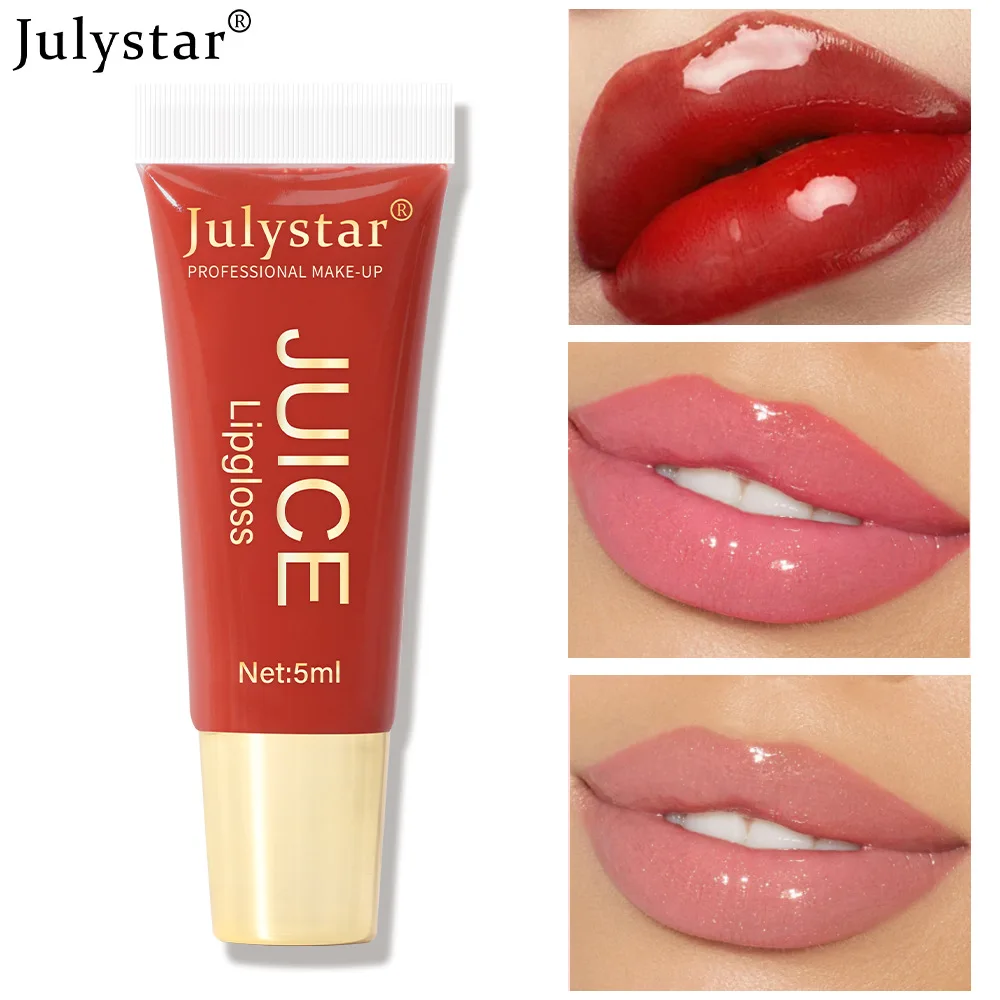 Julystar měkké trubice lippe glazura lippe lesklý hydratační  lippe balzám průhledná barva lippe rozjasňující ženské líčení lippe kosmetický