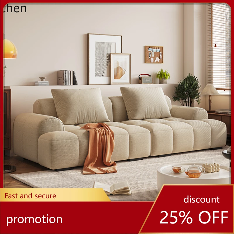 

CZ piano key marshmallow sofa living room simple small apartment cotton and linen fabric sofa
