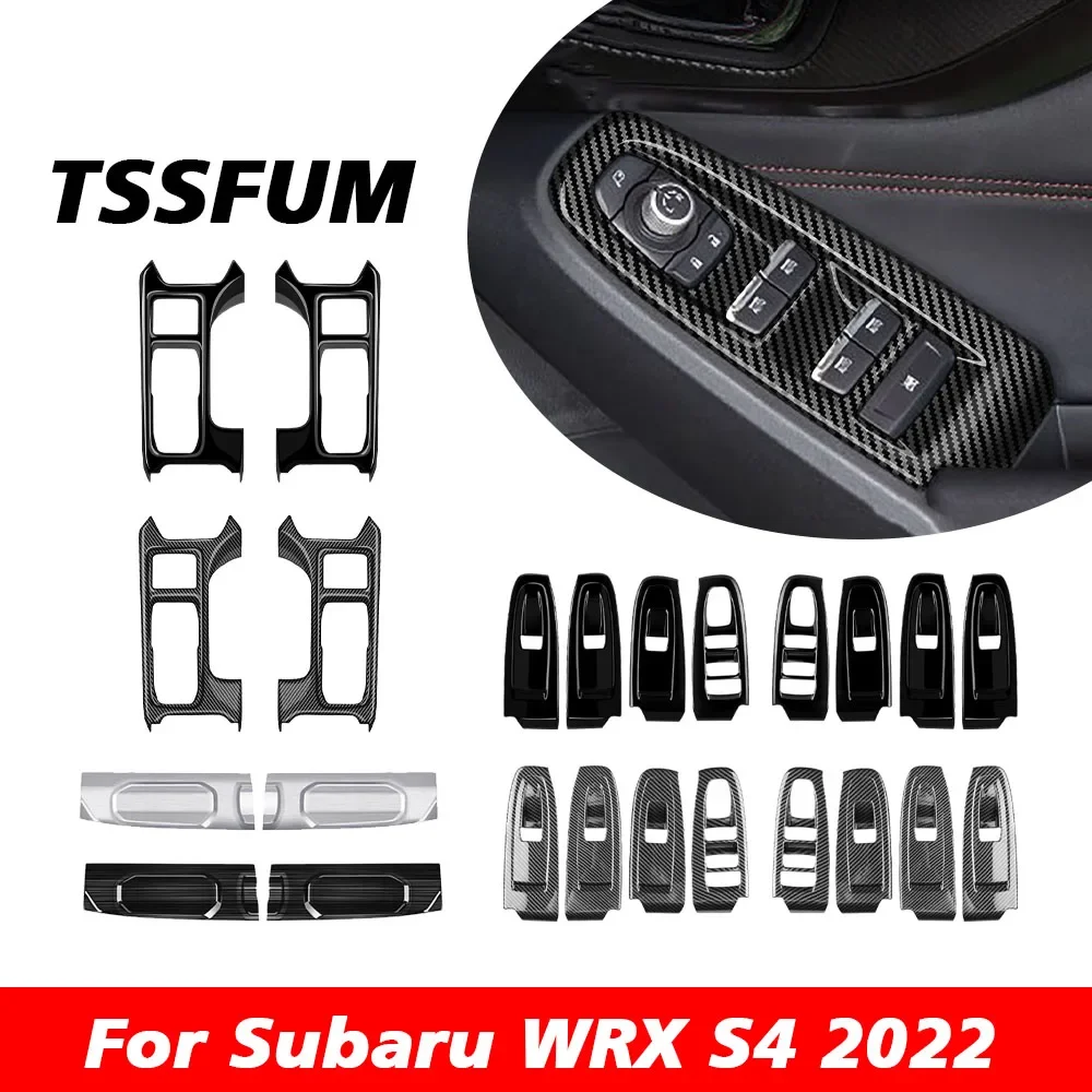 Marco Decorativo de Fibra de Carbono para el Interior del Automóvil, Botón de Ventanilla, Marco de Palanca de Cambios Central para Subaru WRX S4 STI 2021 2022 2023 2024 2025
