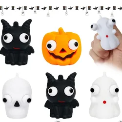 Ghost Pumpkin Squeeze Toys Staring Blankly Non Stick Pumpkin Fidget Toys Super Soft Skull Halloween Fidget Toy Soothing Toy