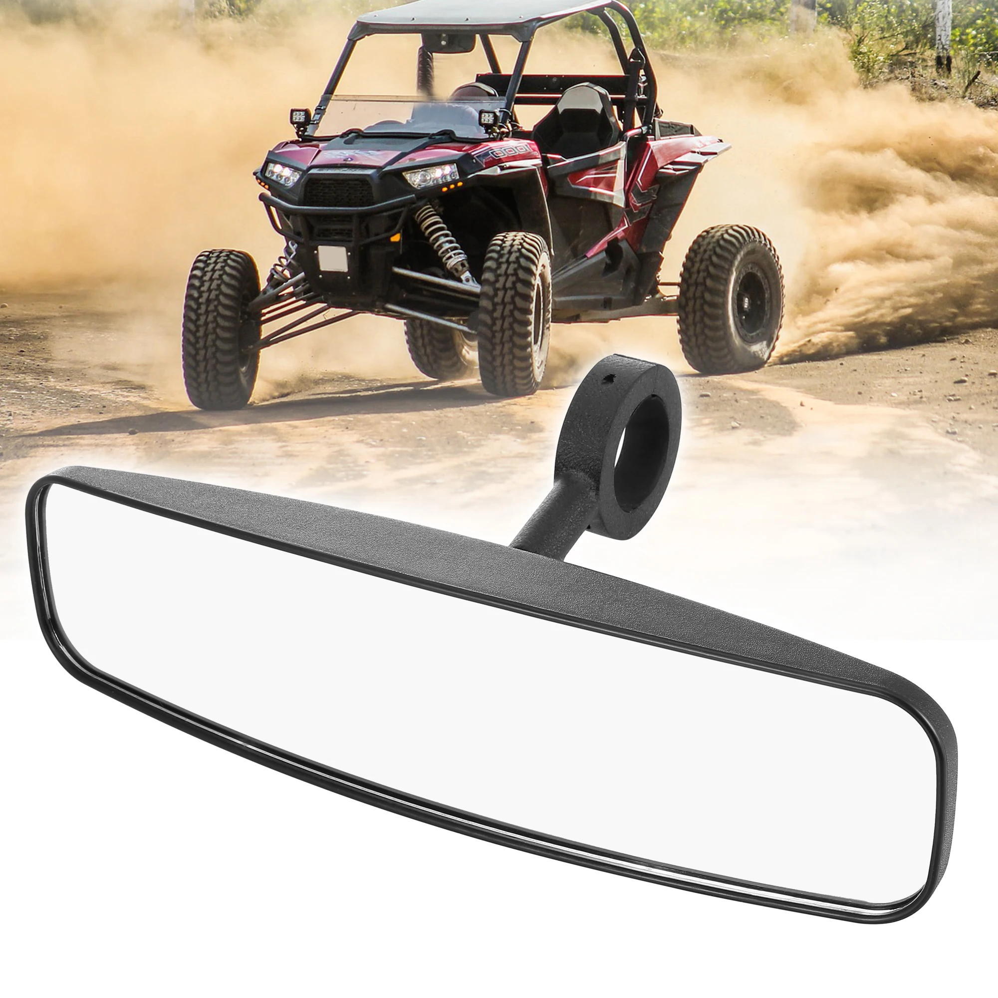 

X Autohaux 14inch UTV Rear View Center Mirror 1.75" Clamp Black for Polaris General XP RZR 570 900 for Arctic Cat Wildcat