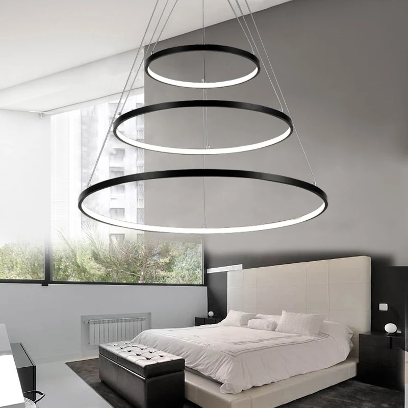 Imagem -05 - Modern Led Teto Chandelier Lights Pendurado Lâmpada Pingente Anéis Luminárias Living Dining e Cozinha 40 cm 60 cm 80 cm 100cm