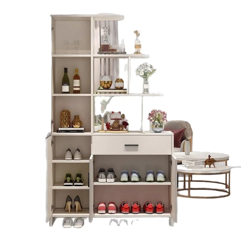 Solid wood porch cabinet shoe cabinet integrated living room wine cabinet partition cabinet entry door decorative cabinet foyer