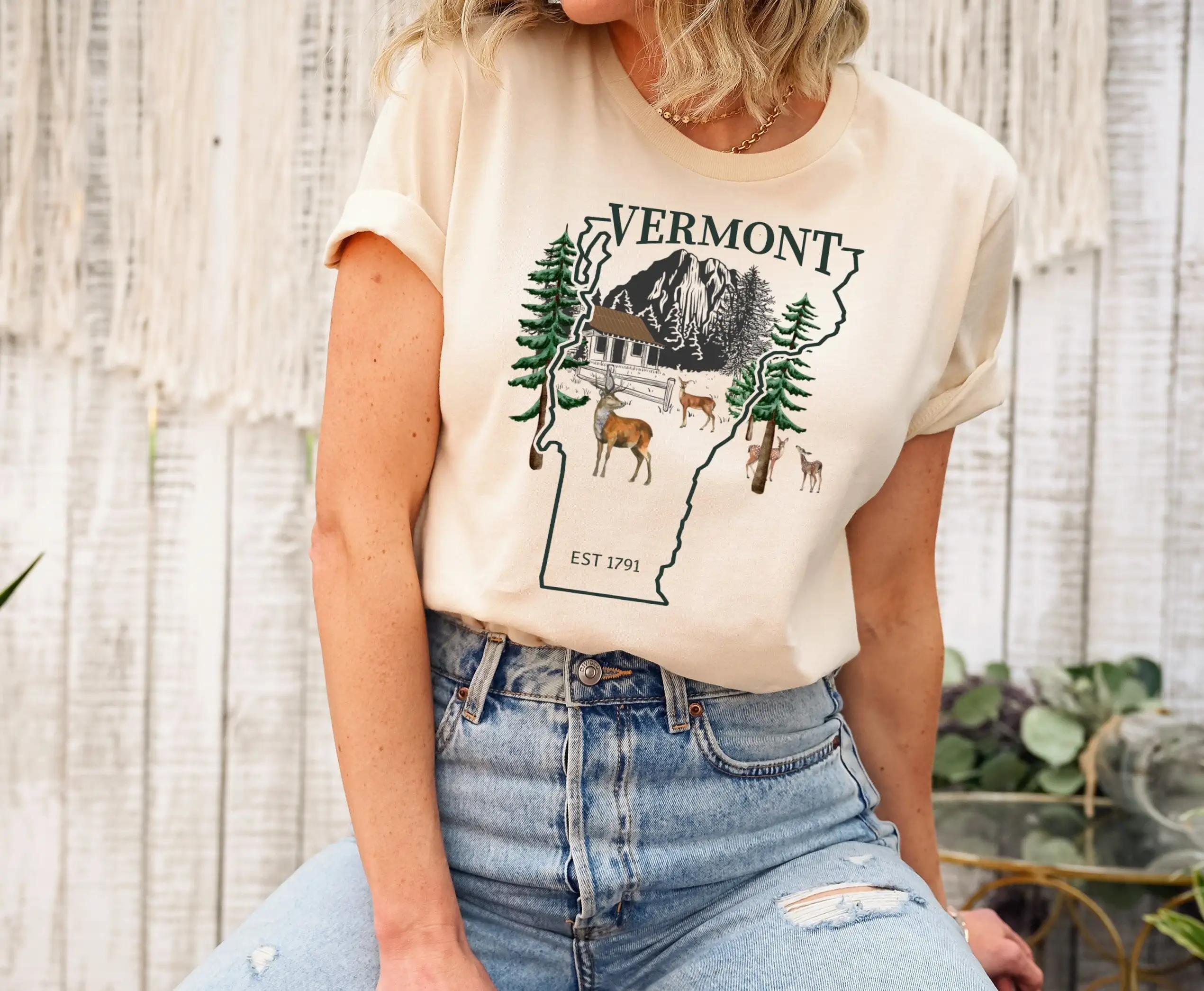 Vermont T Shirt Womens State Hiking Souvenir