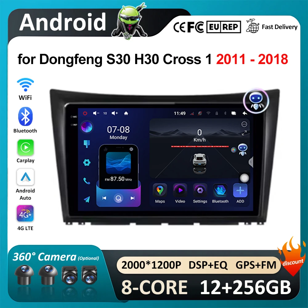 Car Video Multimedia player DSP Stereo 9 inch for Dongfeng S30 H30 Cross 1 2011 - 2018 Android System GPS Navi WiFi IPS Screen