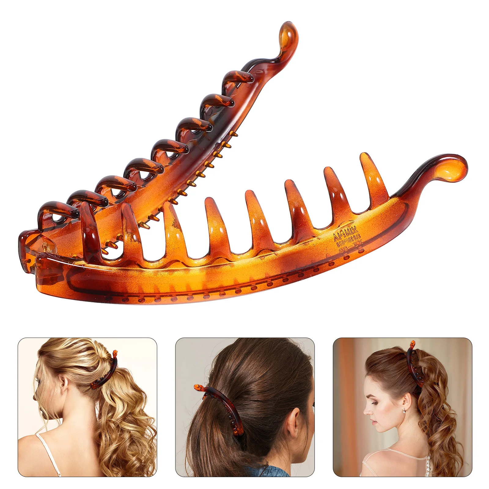 

4 Pcs Dolphin Clip Grip Hair Clips Claw Banana Stylish Large Clamp Barrette Double
