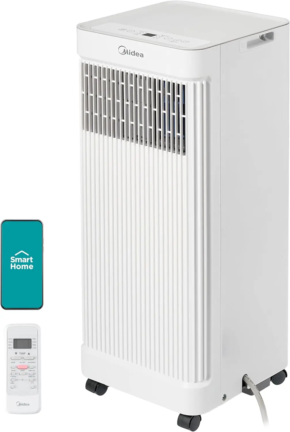 

10,000 BTU ASHRAE (7,100 BTU SACC) Portable Air Conditioner Smart Control, Cools up to 300 Sq. Ft., with Dehumidifier & Fan mode