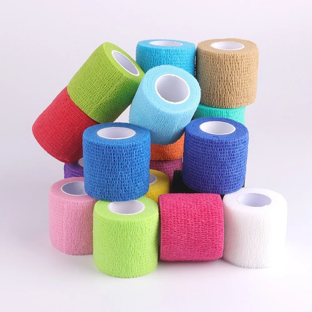 4.5m kleur zelfklevende elastische bandage ademende wikkelbandrollen elastoplast voor sportblessure pols enkelpalm EHBO dierenarts