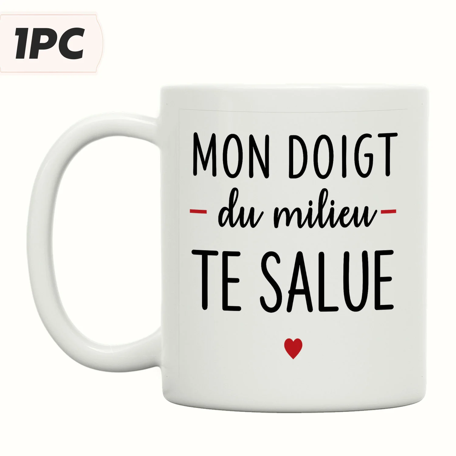 

1pc Funny Sarcastic Middle Finger Mug - "My Middle Finger Sends You Its Regards" Bold Quote Coffee Tea Cup with Attitude Gift fo