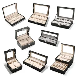 2 3 6 12 20 24 Grids PU Slots Wrist Watch Display Box Storage Holder Organizer Watch Case Jewelry Dispay Watch Box