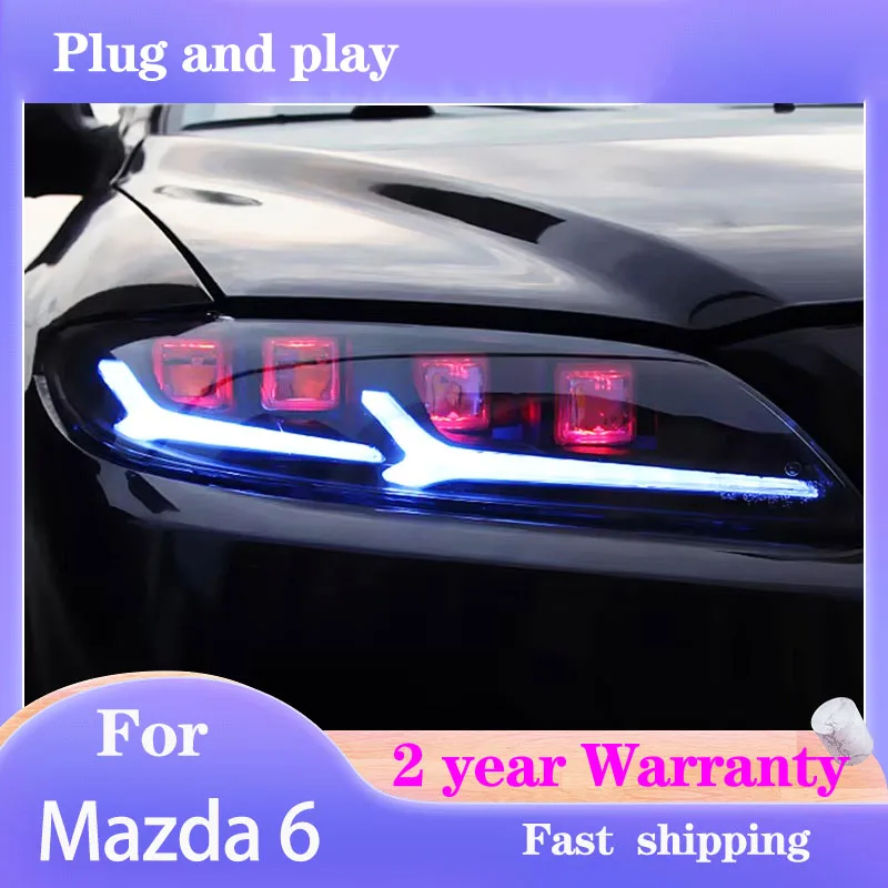 

Car Styling for Mazda 6 Headlights 2004-2013 Mazda6 Head Lamp DRL Turn Signal Low High Beam Projector Lens