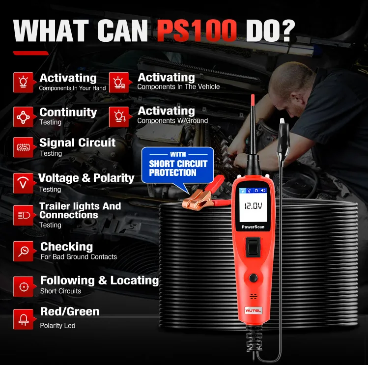 

PowerScan PS100 Electrical System Diagnostic Tool AUTEL