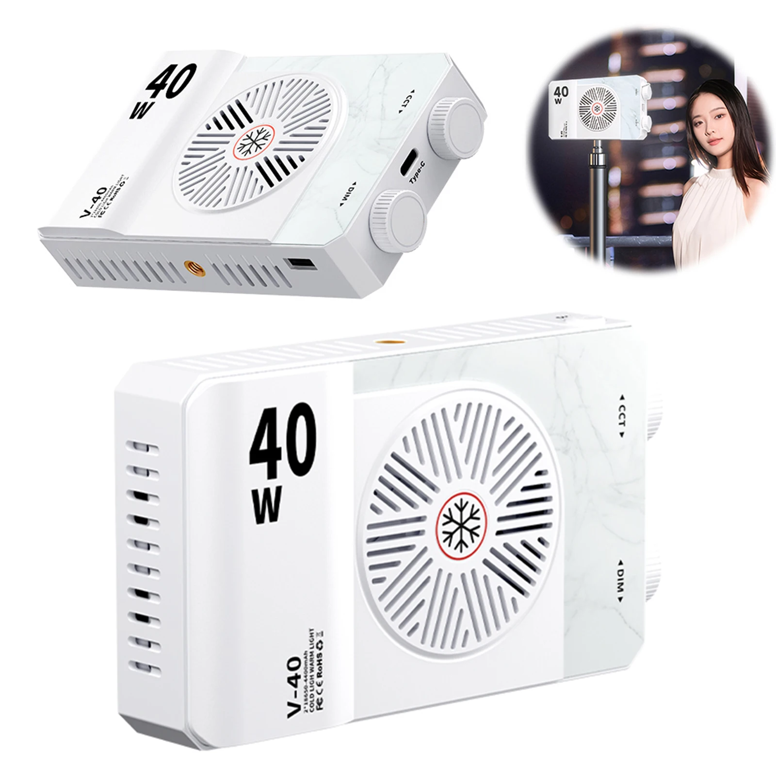 40W LED ضوء الكاميرا 2800K-9000K يده ملء الضوء 4400mAh قابلة للشحن التصوير الإضاءة الفيديو الضوئي