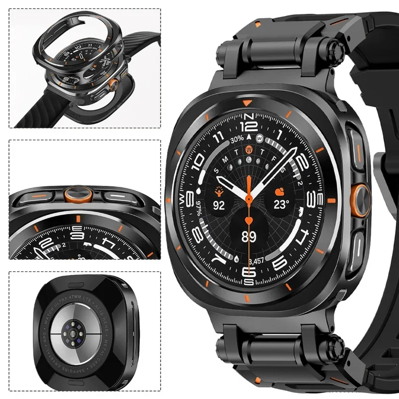 Protective Case For Samsung Galaxy Watch 7 Ultra 47mm NOScreen Film Hard Metal Cover For  Watch Ultra2025 Bumper Accessories