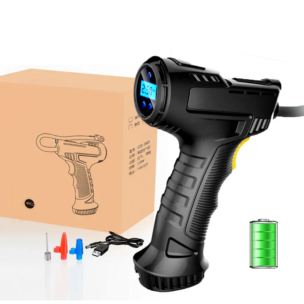 

120WDigital автомобильный воздушный компрессор, насос 150 PSI, автомобильный воздушный компрессор, портативный беспроводной для автомобилей, мотоциклов, велосипедов