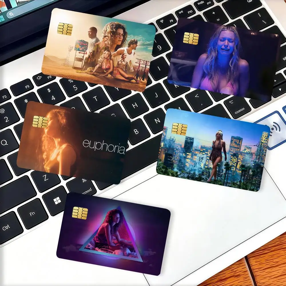 Autocollants de protection pour cartes de crédit et de banque, thème film E-Euphoria 3, 4 pièces, étanches, pour décoration avant de cartes de transport et bancaires