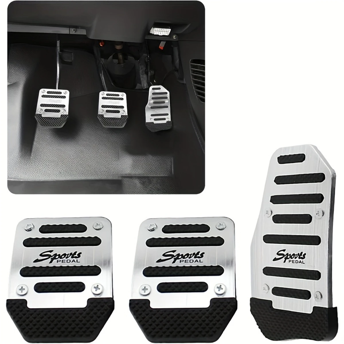 1set Car Pedal Protection Cover Car Brake Accelerator Pedal Manual Gear Pedal For Car Universal Pedal