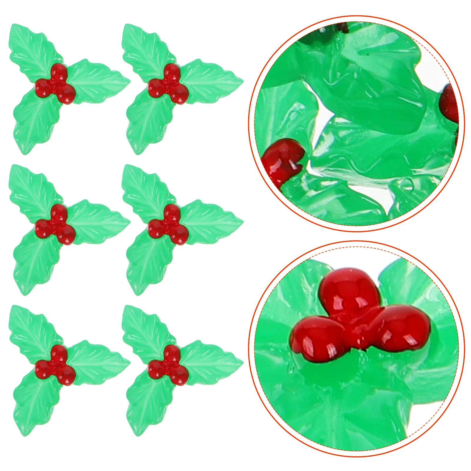 

20Pcs Miniature Christmas Fruit Ornaments Holly Berry Leaves DIY Wreath Accessories Seasonal Home Decor Holiday Party