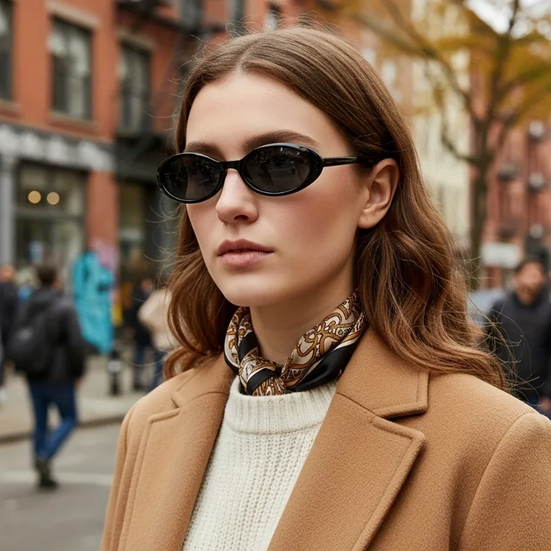 Ovale Retro-Sonnenbrille für Damen, Vintage-Katzenaugenrahmen, modisch, leicht, bequem, Sonnenbrille für Damen, UV400