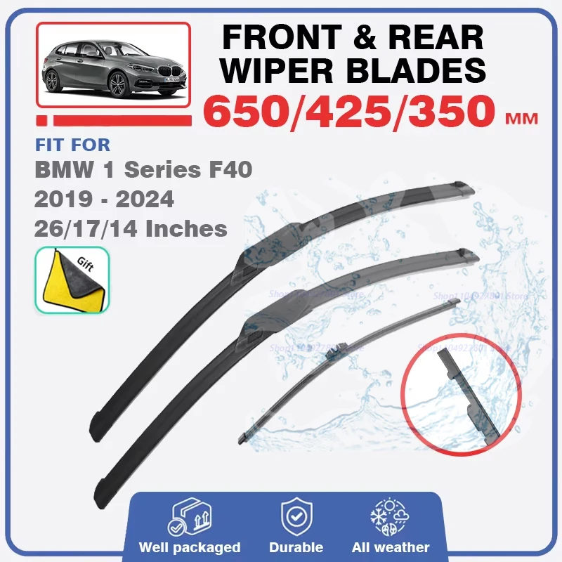 

For BMW 1 Series F40 2019 2020 2021 2022 2023 2024 Front Rear Wiper Blades Windshield Windscreen Brushes Window Car Accessories